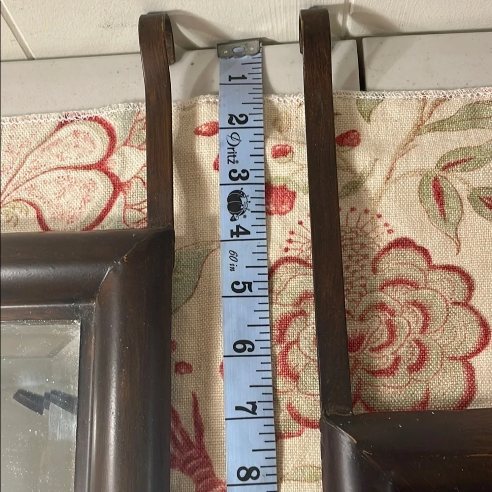 Source Unknown Brown Metal Geometric Set of Mirrors Over a Rod Wall Decor